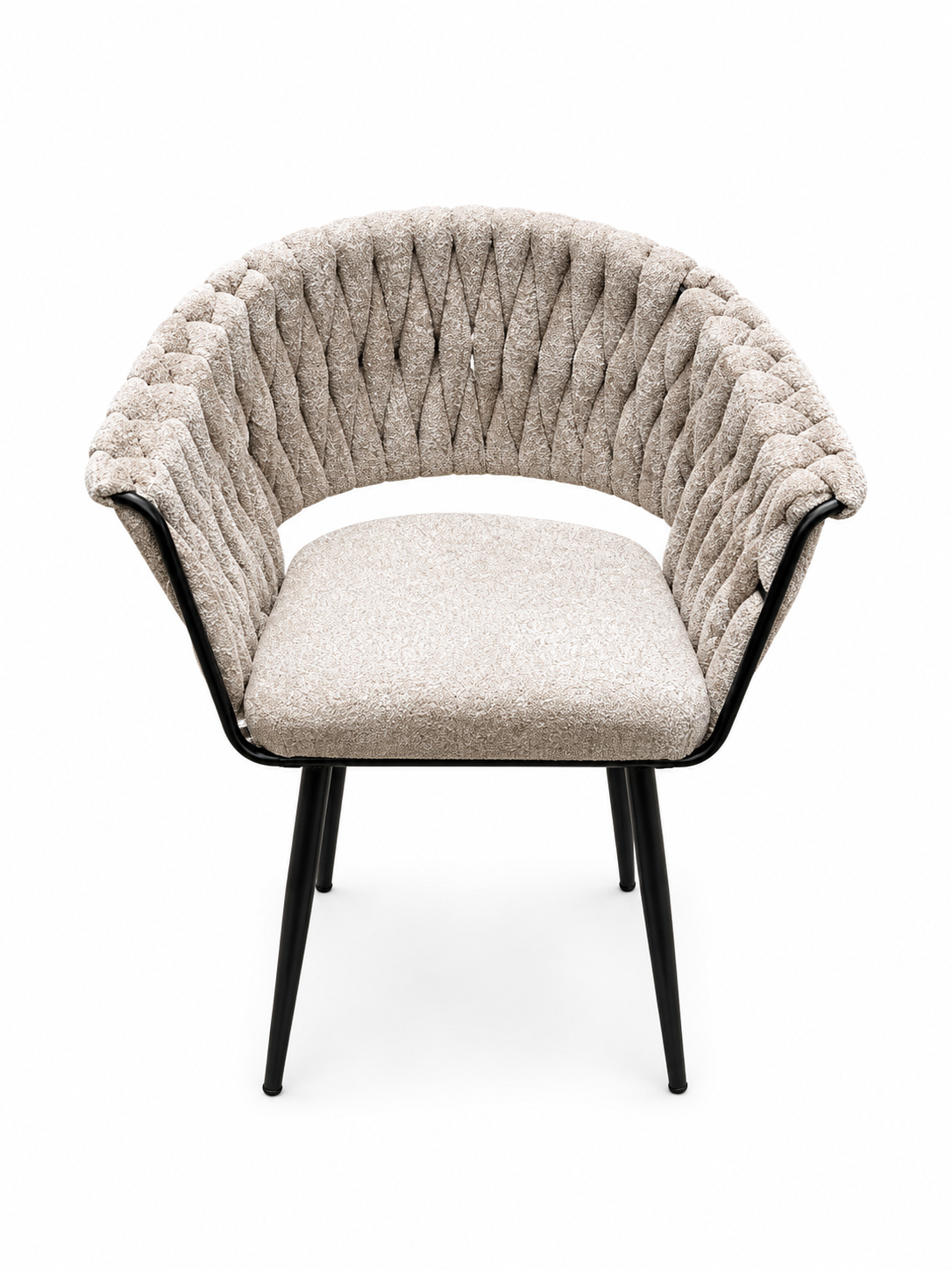 Modern Bouclé Accent Chair with Matching Side Table - Image 2